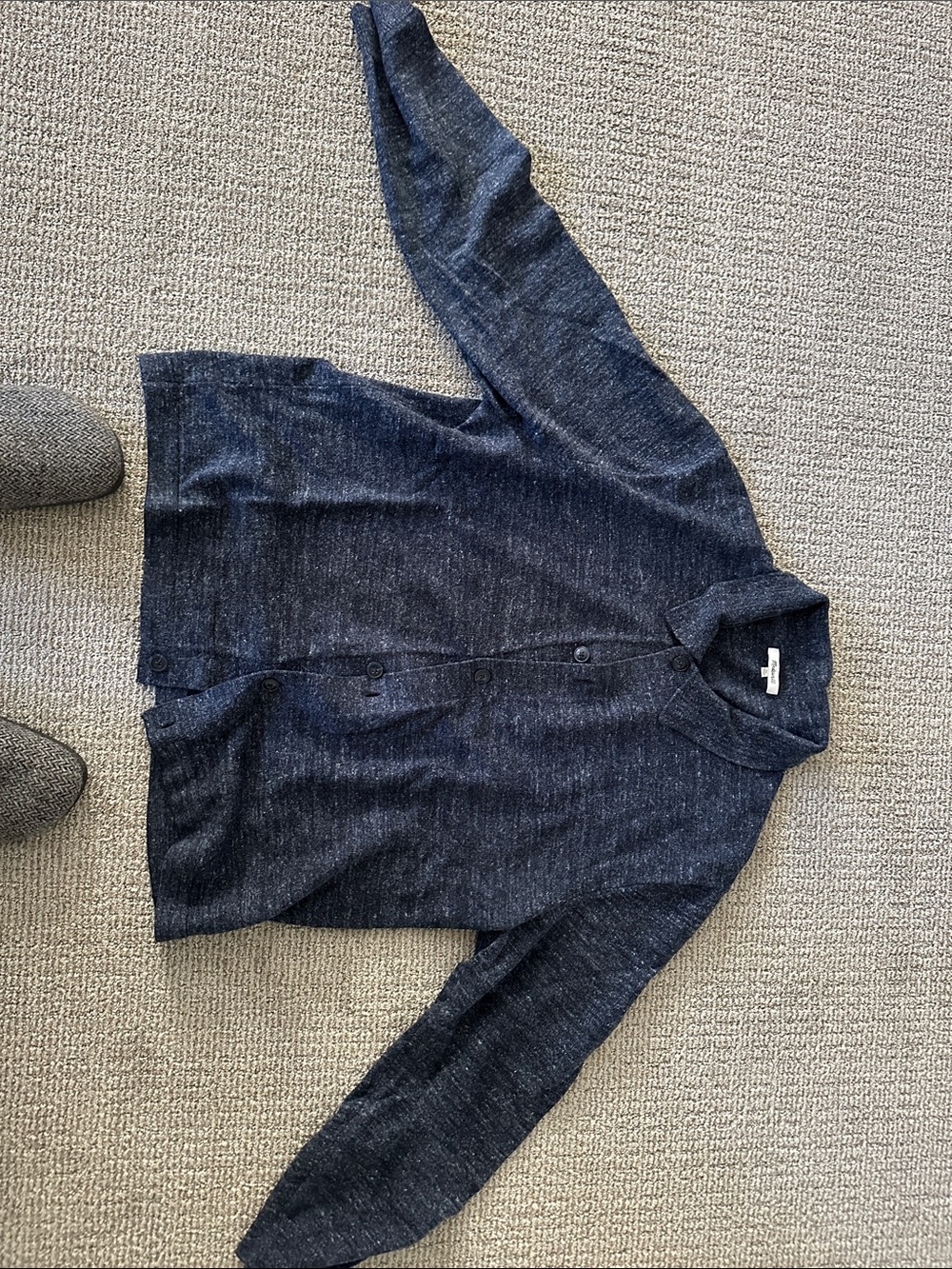 Madewell Dark Navy Speckled Button Cardigan